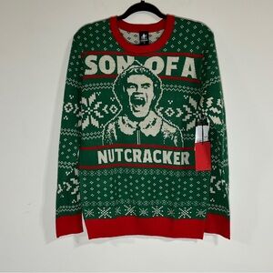 Elf Forever 21 Men's "Son of a Nutcracker" Graphic Ugly Christmas Sweater Size S